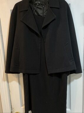 Kasper Vintage Black Sheath Dress with Matching Jacket